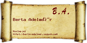 Berta Adelmár névjegykártya
